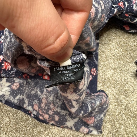 Etoile Isabel Marant Tedy Printed Linen Ruffle Shirt - Picture 4 of 5